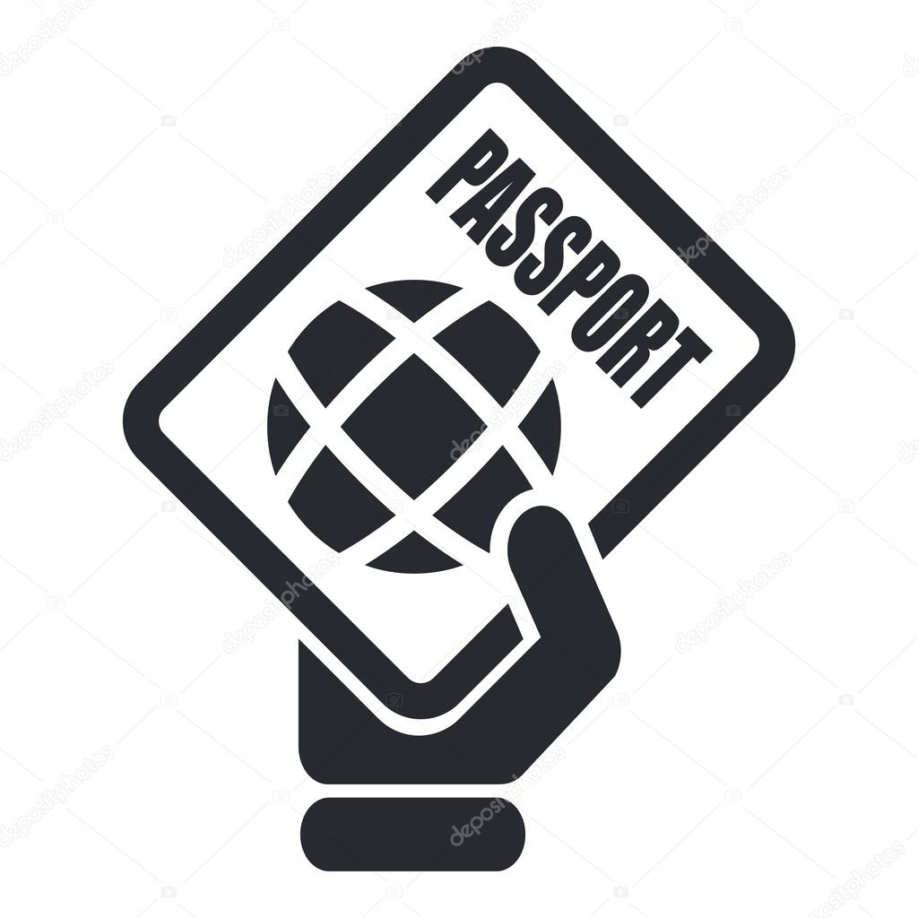 Vector illustration of single passport icon