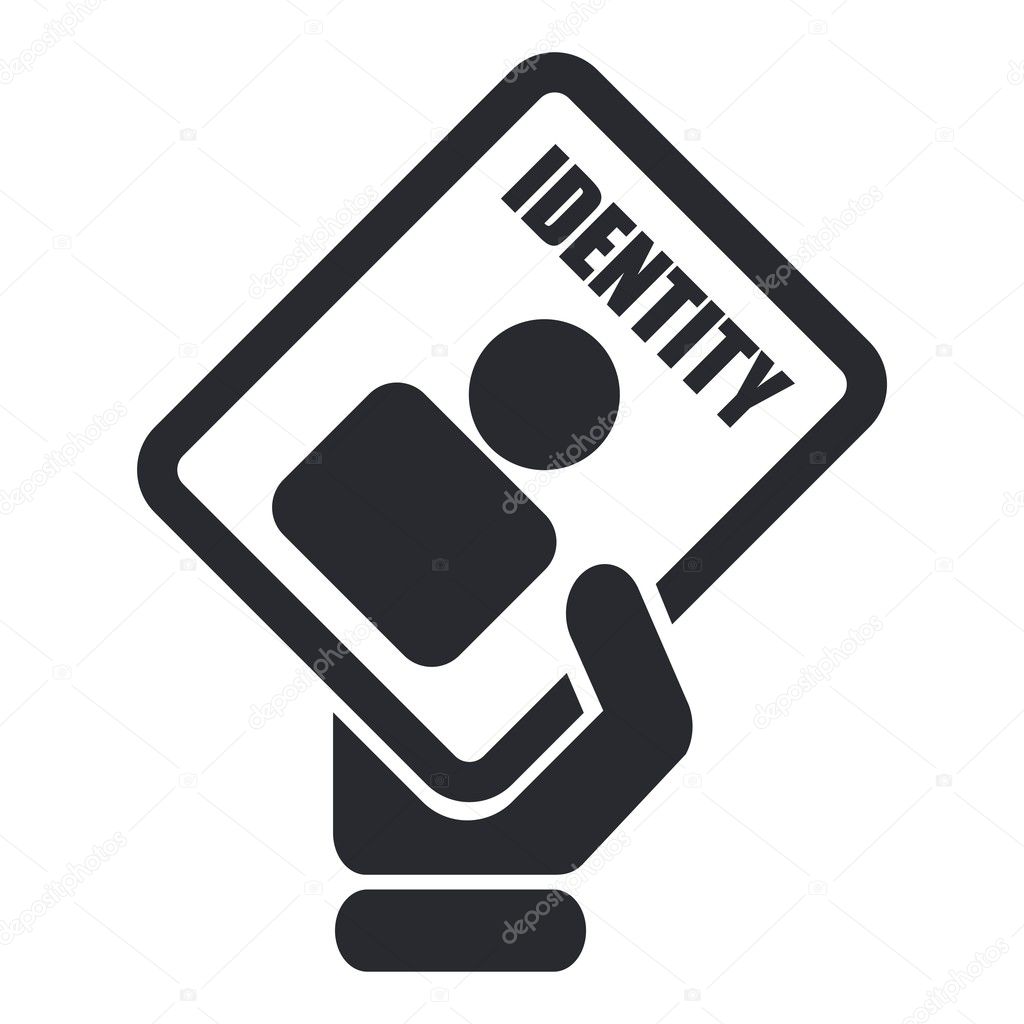 Vector illustration of single ID card icon