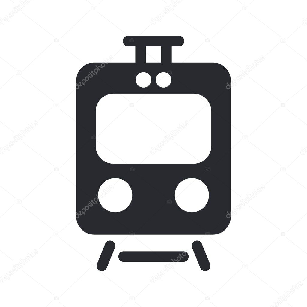 Vector illustration of single train icon