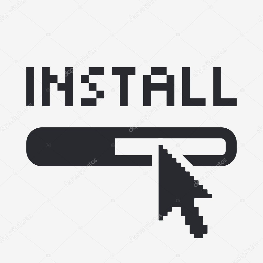 Vector illustration of isolated install icon