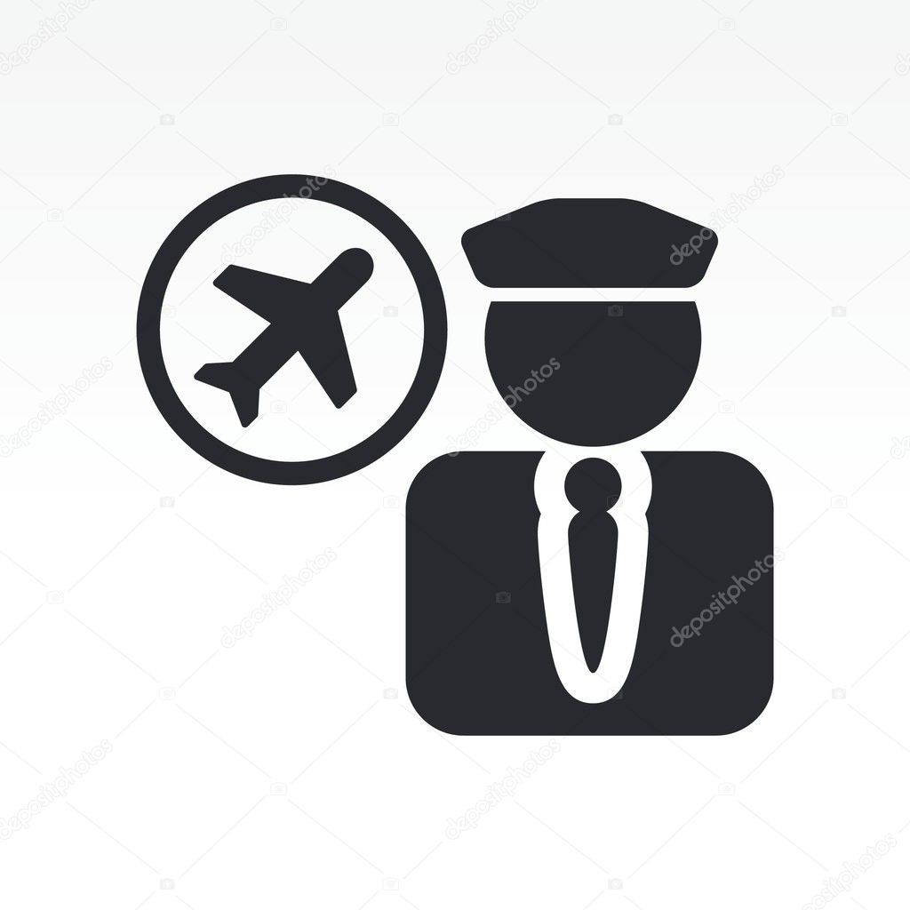 Vector illustration of isolated pilot icon