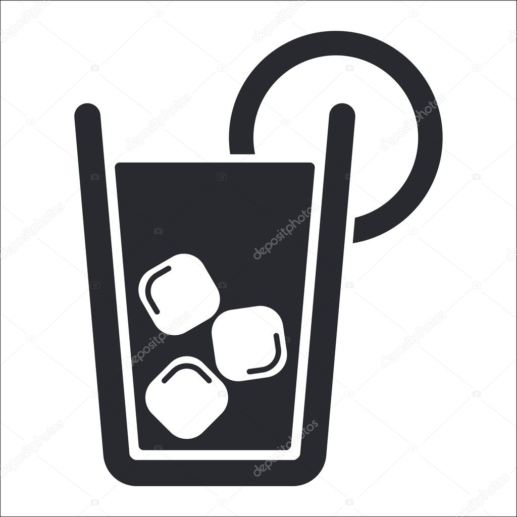 Vector illustration of single cocktail icon