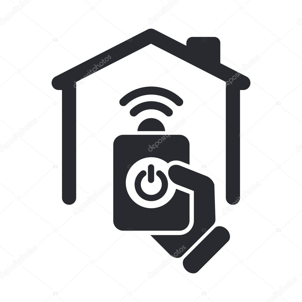 Vector illustration of single remote home icon