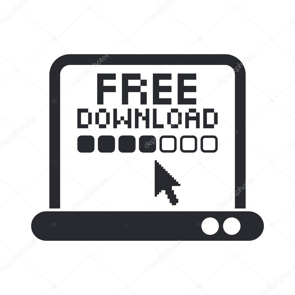 Vector illustration of isolated free download icon