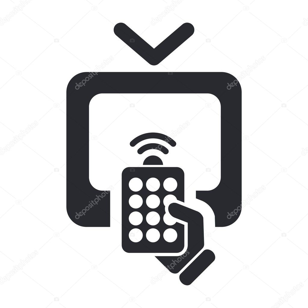 Vector illustration of isolated remote tv icon