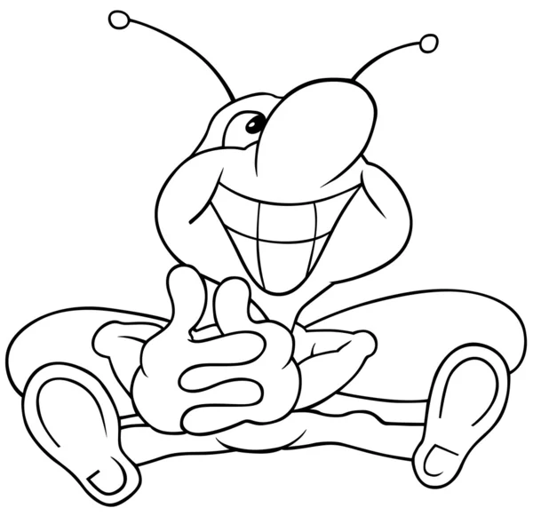 坐在快乐甲虫 — 图库照片