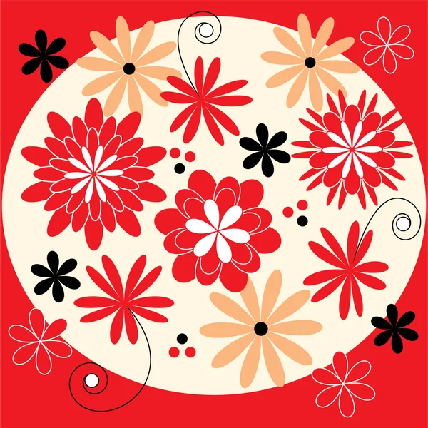 Red flowers. — Stock Vector