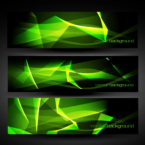 Vector verde banner abstracto conjunto 3 — Vector de stock