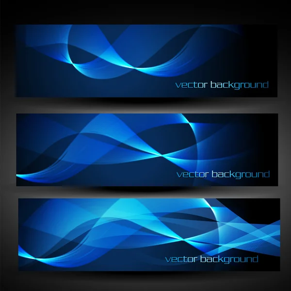 Vector azul banner abstracto conjunto 4 — Vector de stock
