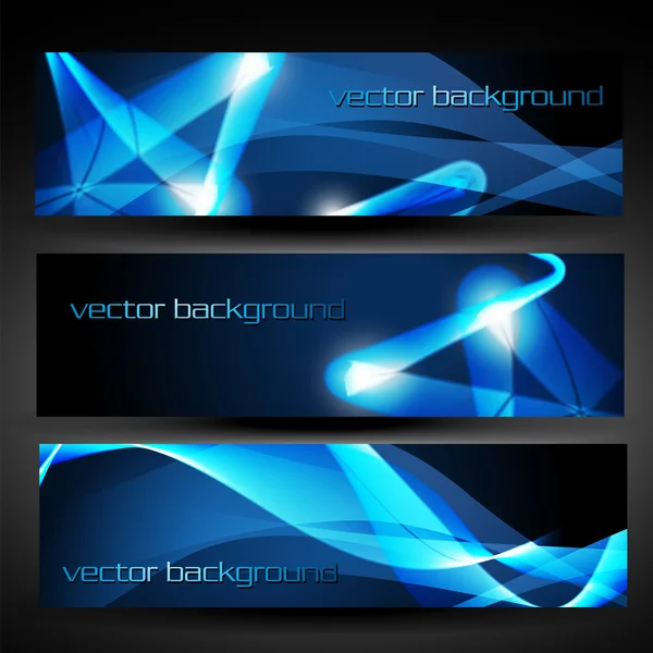 Vektor blau abstraktes Banner Set 3 — Stockvektor