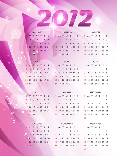 Rosafarbener Neujahrskalender — Stockvektor