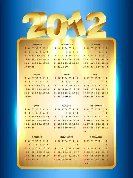 Neujahrskalender — Stockvektor