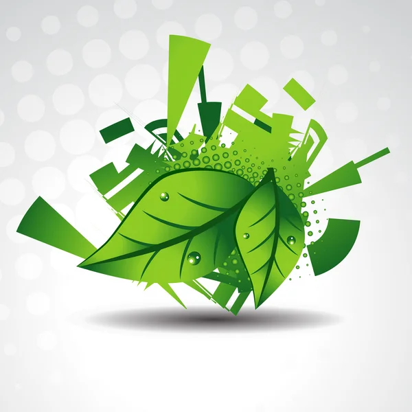 Zöld levelek háttér — Stock Vector