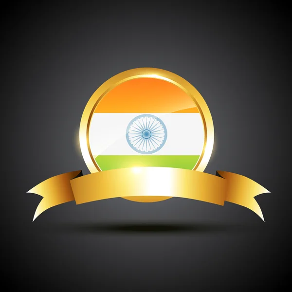 Etiqueta de bandeira indiana — Vetor de Stock