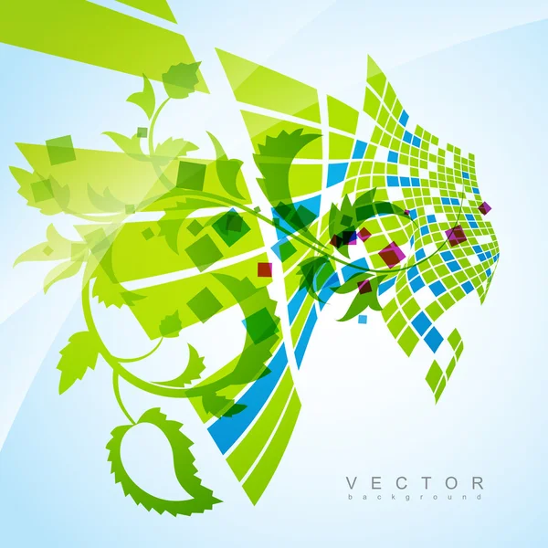 Zelená mozaika pozadí — Stockový vektor