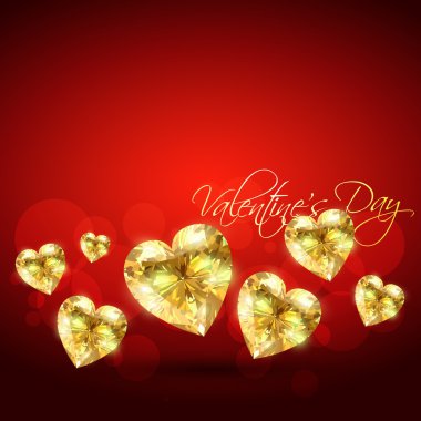 golden vector heart clipart