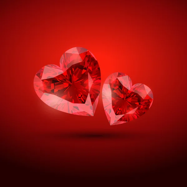 Diamond hjärtan — Stock vektor