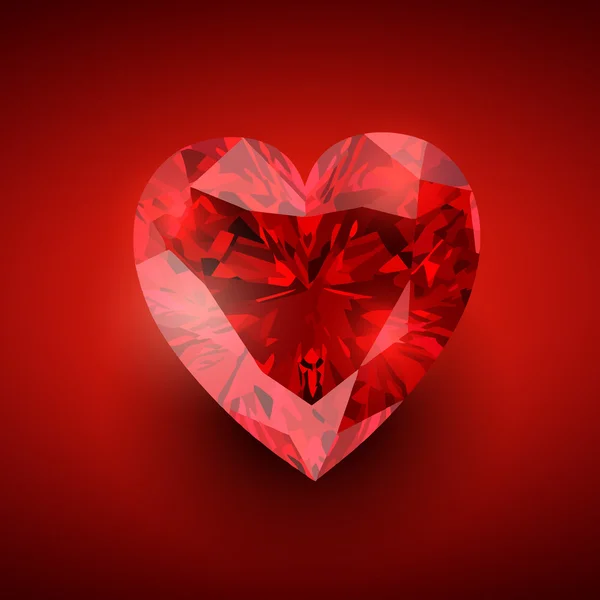 Zářící diamant srdce — Stockový vektor