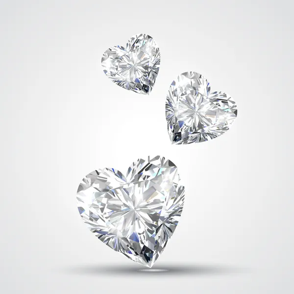 Diamond shape heart — Stock Vector