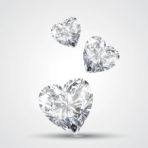 Diamond kształt serca Grafika Wektorowa
