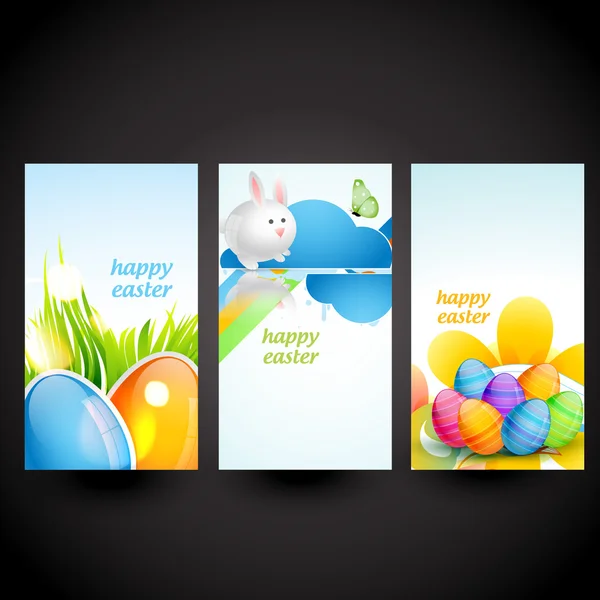 Trzy karty Wielkanoc — Wektor stockowy