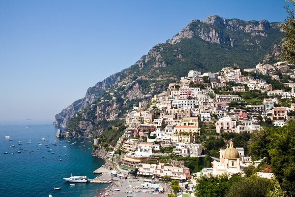 Positano is a village and comune on the Amalfi Coast (Costiera Amalfitana), in Campania, Italy.