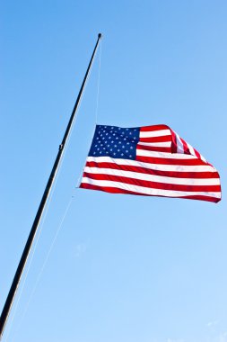 Half staff American flag clipart