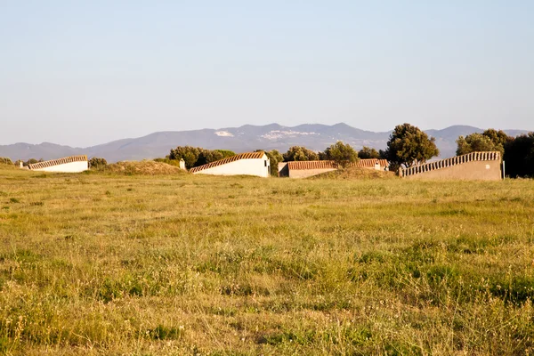 Außenseite des etruskischen Grabes — Stockfoto