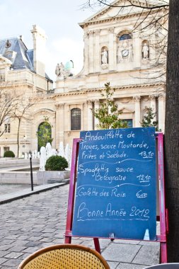 Paris - Menu in a restaurant clipart