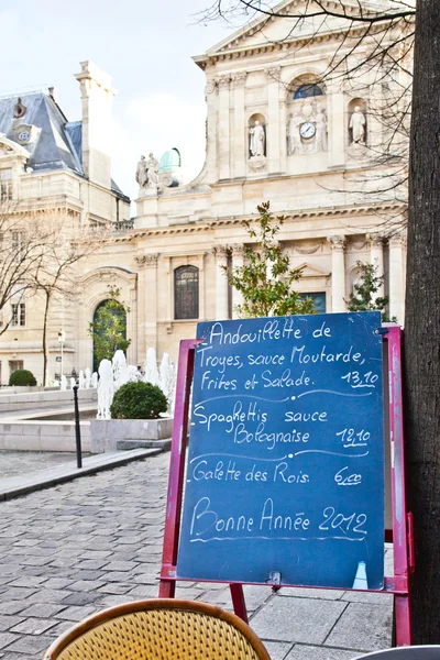 Parijs - menu in een restaurant — Stockfoto
