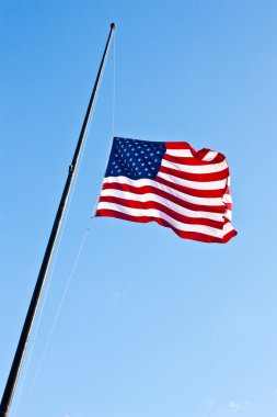 Half staff American flag clipart