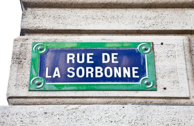 Paris - Sorbonne street sign clipart