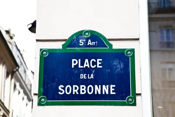 Paris - Sorbonne street sign — Stock Photo, Image