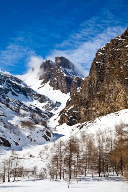 Sunny day on Alps clipart