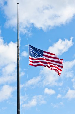 Half staff American flag clipart