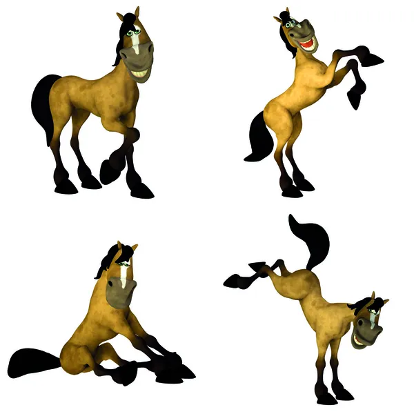 Cartoon Horse Pack — Stock Photo, Image