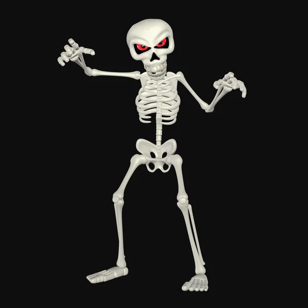 Skrämmande tecknade skelett — Stockfoto