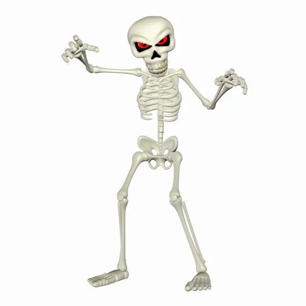 Skrämmande tecknade skelett — Stockfoto