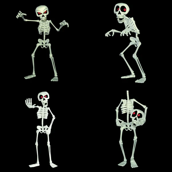 Pacote de esqueleto de desenhos animados — Fotografia de Stock