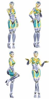 Female Robot Pack - 2of5 clipart