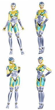 Female Robot Pack - 3of5 clipart