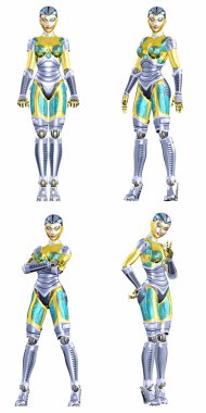 Female Robot Pack - 4of5 clipart