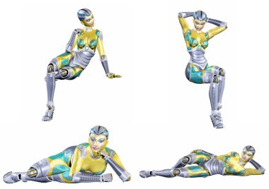 Female Robot Pack - 5of5 clipart