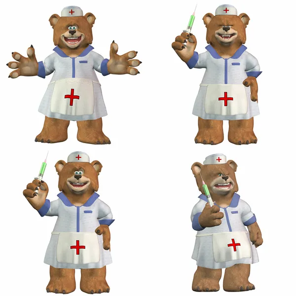Медсестра Ведмідь Pack 2of2 Стокове Зображення