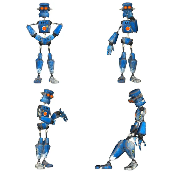 Blaues Roboterpack - 3von3 — Stockfoto