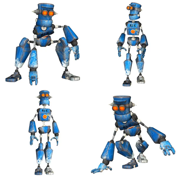 Pakiet niebieski robot - 1of3 — Zdjęcie stockowe