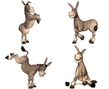 Donkey Cartoon Pack - 1of2 clipart