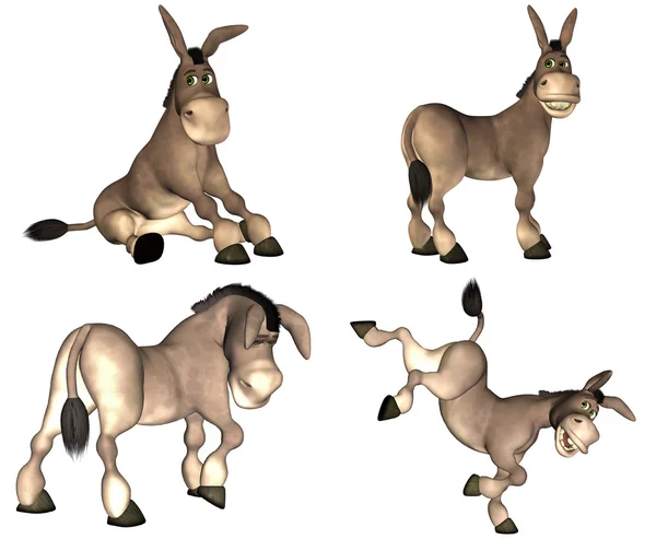Donkey Cartoon Pack - 2of2 — Stock Photo, Image