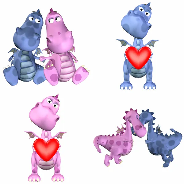 Dragons in Love Pack — Stock Photo, Image