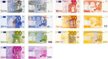 Euro Bank Notes Pack clipart